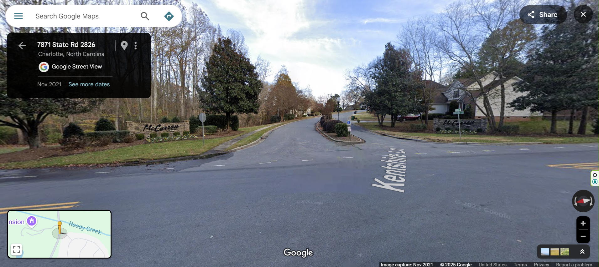View of McCarron Entrance from Hood Road